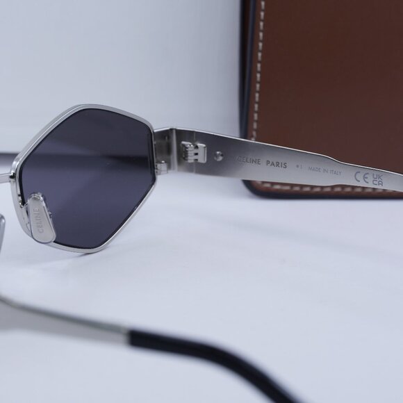 Celine CL40254U 16A Geometric Sunglasses - Palladium / Smoke main image 6